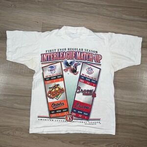 Vintage 1997 Pro Player Braves Orioles MLB Interleague Matchup T-Shirt‎ Kids